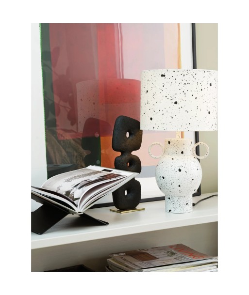 Lampe métal poudrée noire et blanche destockage