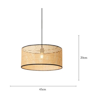 Suspension cannage en rotin moderne liserés noirs 2023