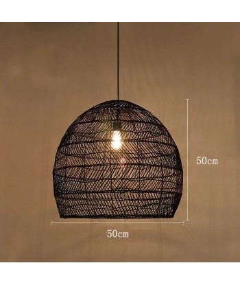 Suspension rotin cloche arrondie store