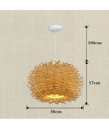 Suspension rotin nid design scandinave shop