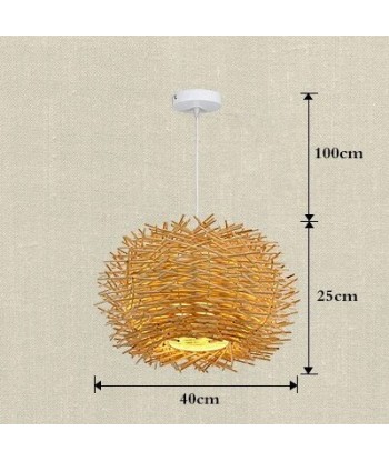 Suspension rotin nid design scandinave shop