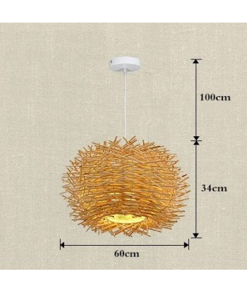 Suspension rotin nid design scandinave shop