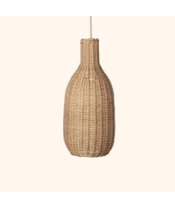 Suspension rotin design bouteille vintage de France