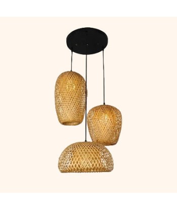 Suspension rotin et bambou 3 lampes dépareillées Comparez et commandez 