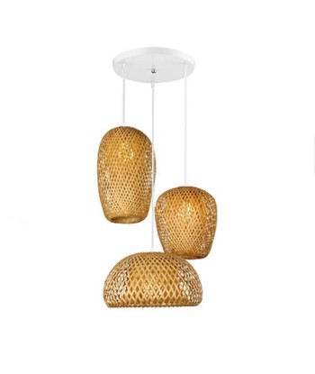 Suspension rotin et bambou 3 lampes dépareillées Comparez et commandez 