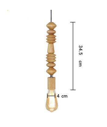 Suspension bois scandinave perles formes géométriques en ligne