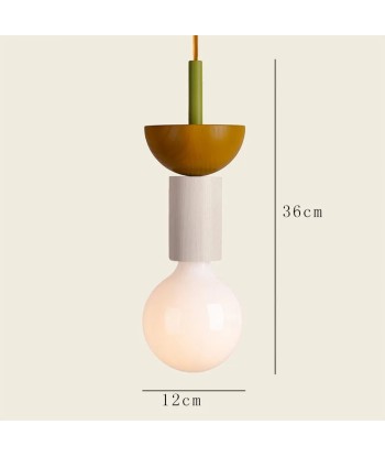 Suspension bois scandinave formes géométriques colorées la colonne vertébrale