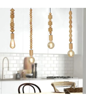 Suspension bois scandinave perles formes géométriques en ligne