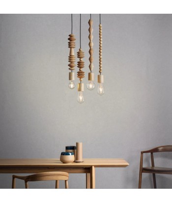 Suspension bois scandinave perles formes géométriques en ligne