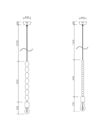 Suspension bois scandinave perles formes géométriques en ligne