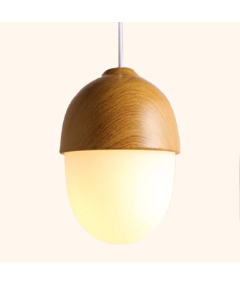 Suspension bois globe allongé design scandinave le des métaux précieux