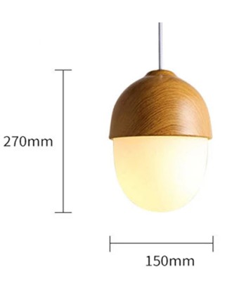 Suspension bois globe allongé design scandinave le des métaux précieux