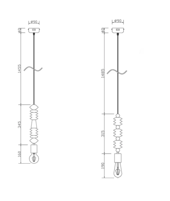 Suspension bois scandinave perles formes géométriques en ligne