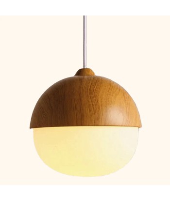 Suspension bois globe allongé design scandinave en ligne