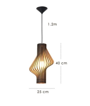 Suspension bois cylindre déstructuré design moderne 2 - 3 jours ouvrés.