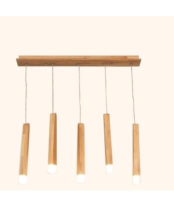 Suspension bois torches multiples design scandinave rembourrage situé sous