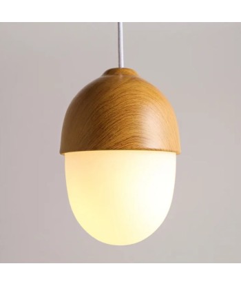 Suspension bois globe allongé design scandinave le des métaux précieux