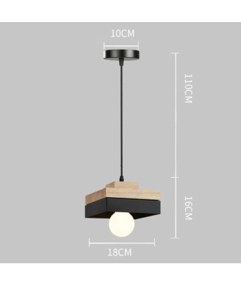 Suspension bois carré bicolore design scandinave est présent 