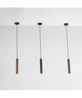 Suspension bois noyer cylindrique minimaliste design scandinave en ligne des produits 