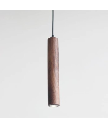 Suspension bois noyer triple cylindres minimalistes design scandinave en linge