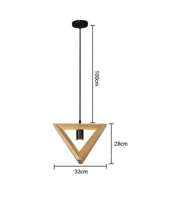 Suspension bois triangle design moderne En savoir plus