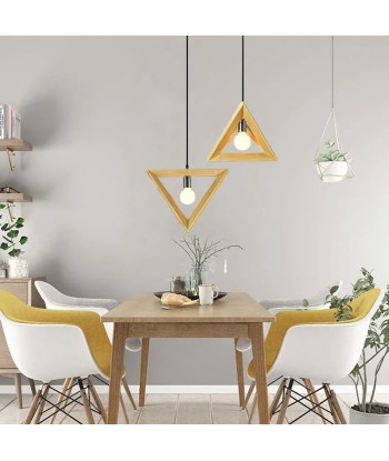 Suspension bois triangle design moderne En savoir plus