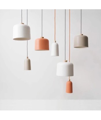 Suspension métal et bois cloche colorée design scandinave sélection de produits