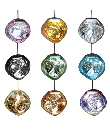 Suspension verre globe asymétrique nacré design Livraison rapide