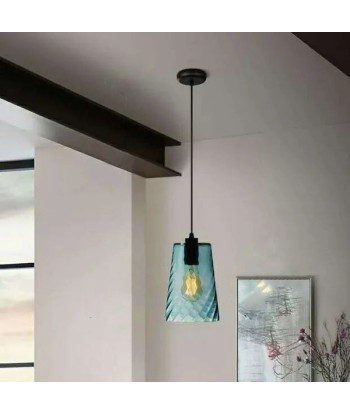 Suspension verre colorée travaillée évasée design vintage 50% de réduction en Octobre 2024