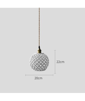 Suspension céramique effet cannage forme boule s'inspire de l'anatomie humaine