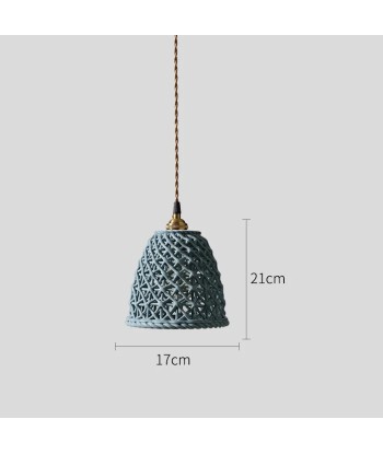 Suspension céramique effet cannage cloche prix