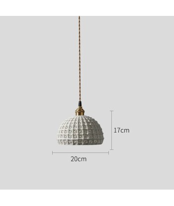 Suspension céramique effet cannage forme demi globe acheter en ligne