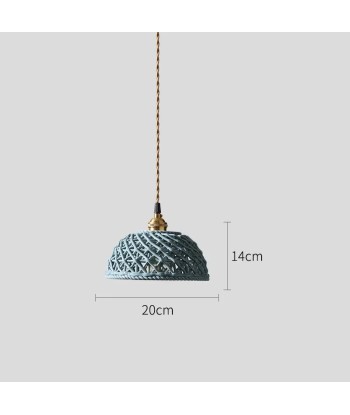 Suspension céramique effet cannage forme demi globe acheter en ligne