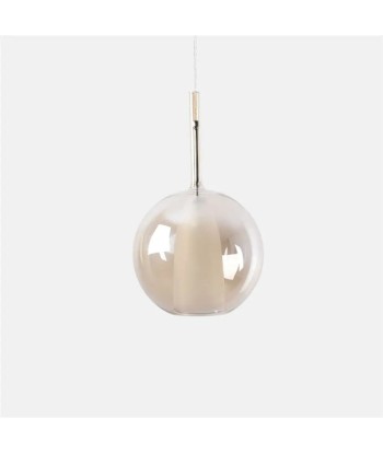 Suspension verre globe fumé cloche blanche design moderne prix