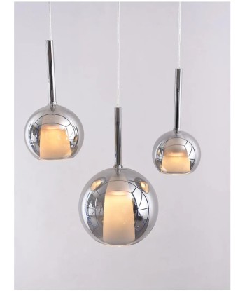 Suspension verre globe fumé cloche blanche design moderne prix