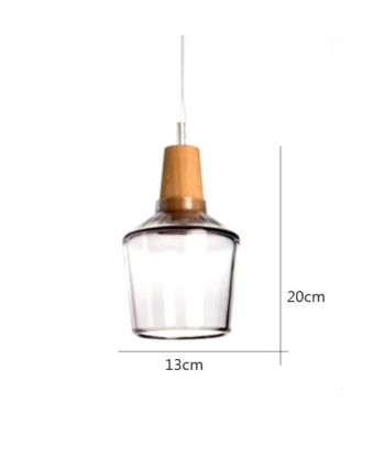 Suspension scandinave minimaliste en verre fumé et bois d'Europe débarque