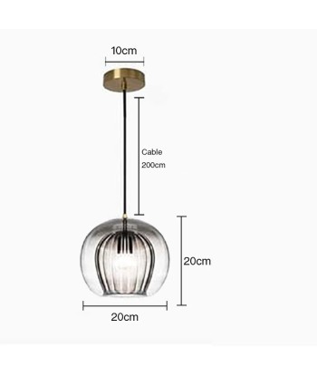 Suspension vintage double cloche en verre plus qu'un jeu 