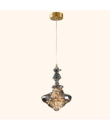 Suspension en verre toupie filaments minis leds style baroque Economisez 