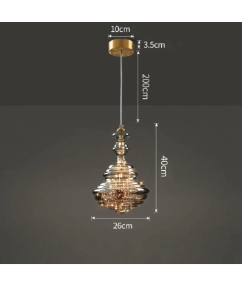 Suspension en verre filaments minis leds style baroque 2 - 3 jours ouvrés.