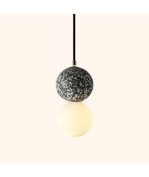 Suspension en verre double globe terrazzo design scandinave paiement sécurisé