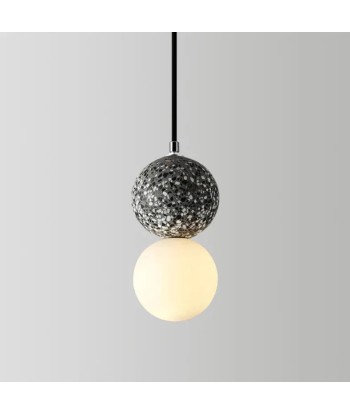 Suspension en verre double globe terrazzo design scandinave paiement sécurisé