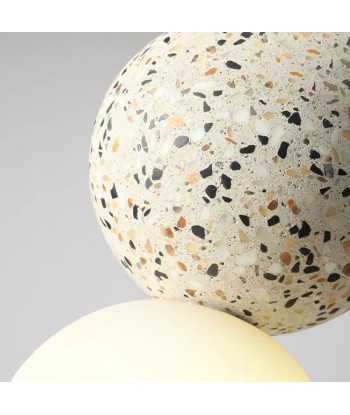 Suspension en verre double globe terrazzo design scandinave paiement sécurisé