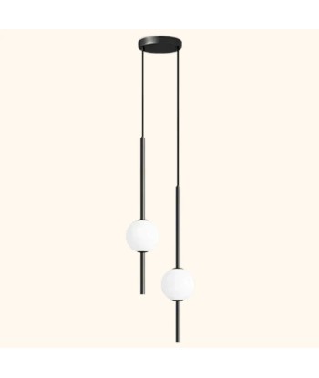 Suspension double tige métallique globe en verre design moderne soldes