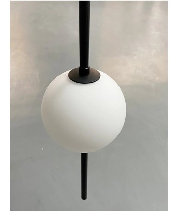 Suspension double tige métallique globe en verre design moderne soldes