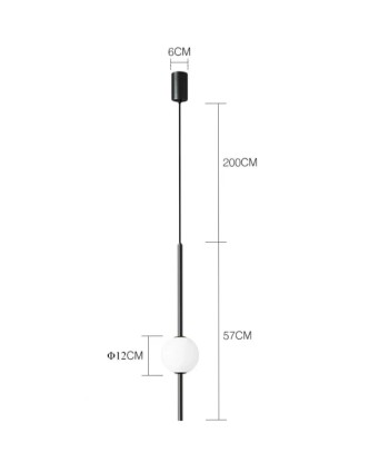 Suspension tige métallique globe en verre design moderne livraison gratuite