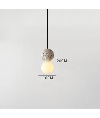 Suspension en verre double globe terrazzo design scandinave paiement sécurisé