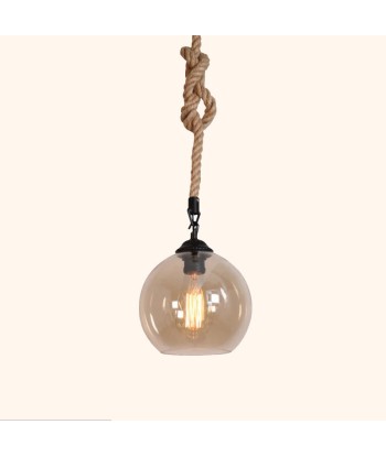 Suspension corde globe en verre design vintage brillant des détails fins