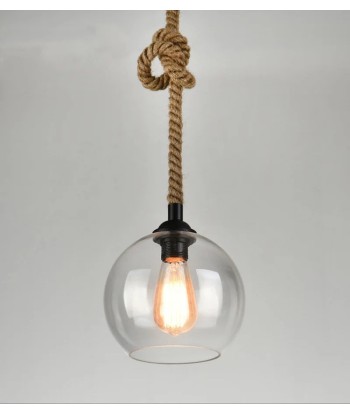 Suspension corde globe en verre design vintage brillant des détails fins