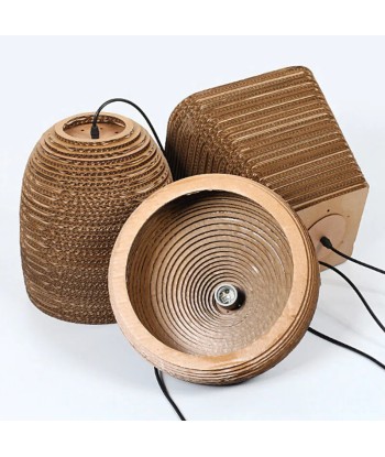 Suspension en papier carton alvéolé carré évasé design scandinave basket pas cher