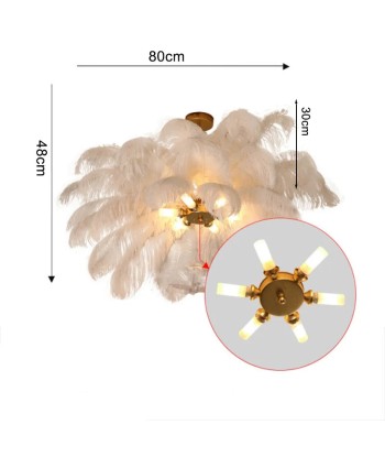 Suspension en plumes blanches pendantes style art déco vintage JUSQU'A -70%! 